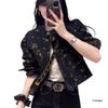 Women's Retro Floral Print Denim Jacket: Spring/Autumn 2026 Short Style, Casual & Chic