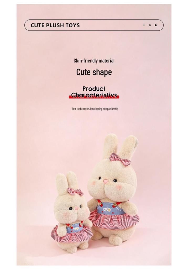 Adorable Rabbit Doll In Cute Skirt - Plush Toy with Comforting Cloth Outfit for Kids