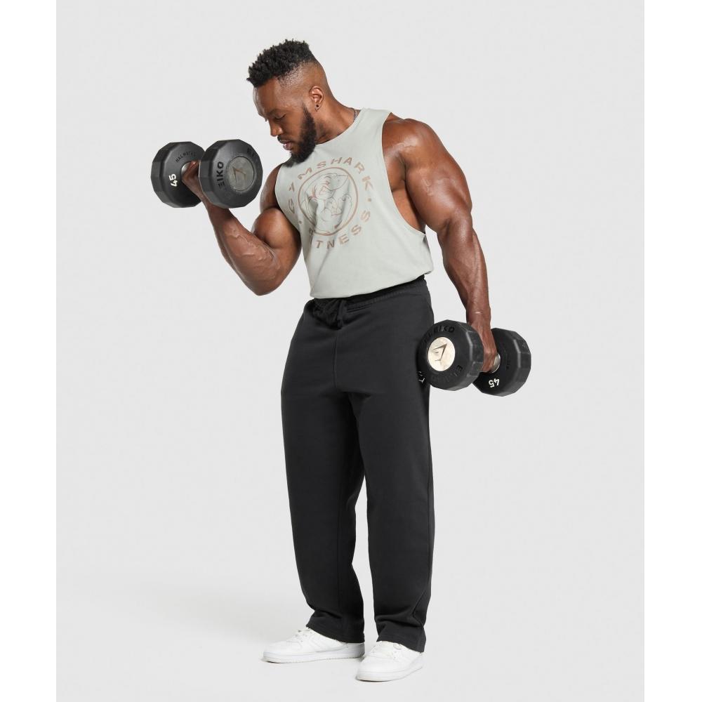 Gymshark Legacy Drop Arm Tank Stone Grey A5a2z Gb7s