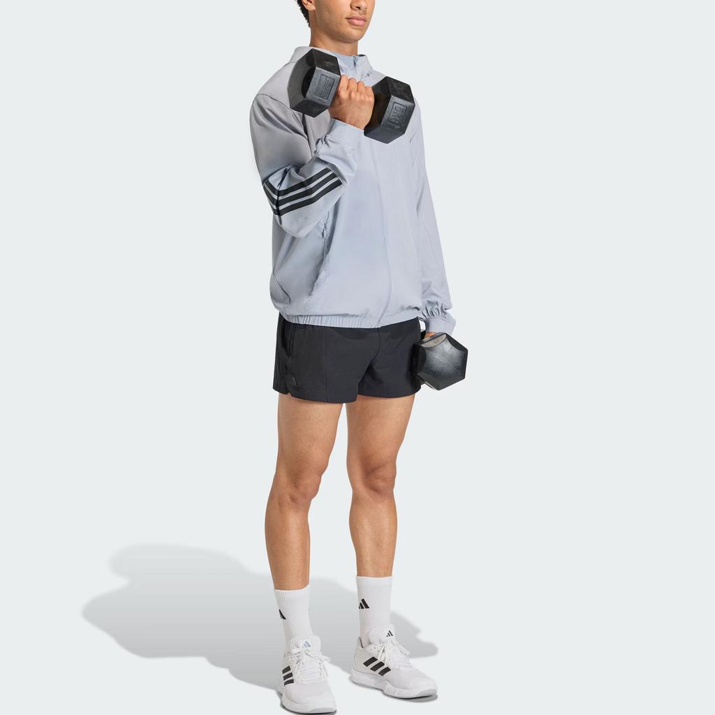 Adidas Essentials Tech Workout Quick-Dry Striped Fitness Hoodie Men tops KQ7482