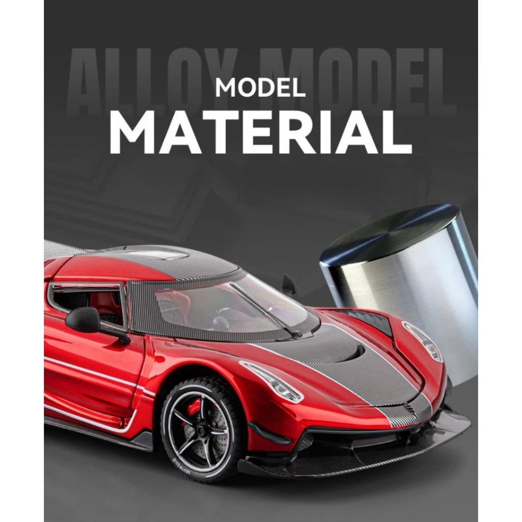 1/24 Koenigsegg Jesko Super Sports Car Alloy Car Model Ornaments for Children Boys Toys Pullback Light Simulation Model Diecast Toy Vehicle