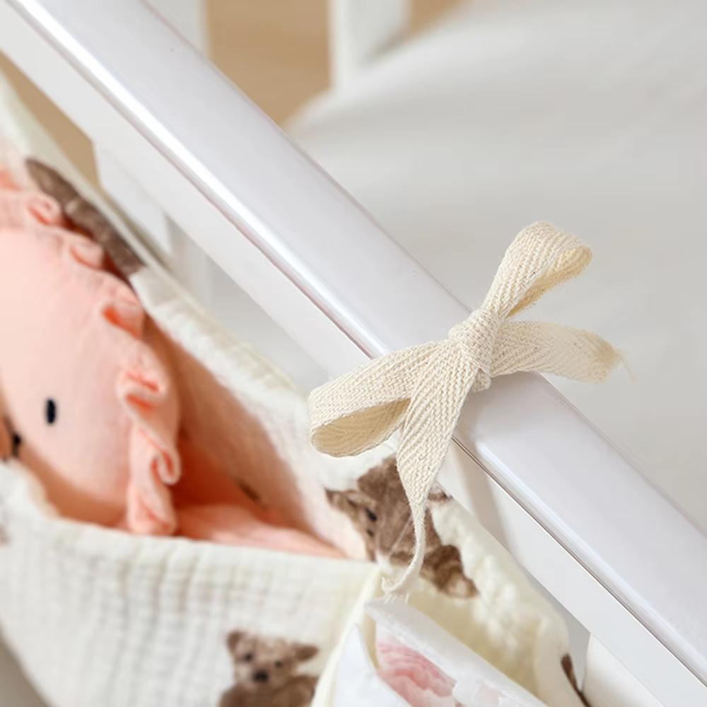Baby Crib Organizer Cot Caddy Bed Storage Bag 2 Pockets Bedside Hanging Diaper Pure cotton Organizer for Diapers Toys Clothing