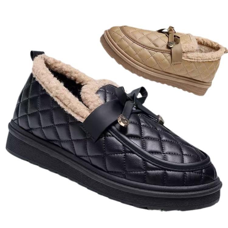 Winter women's wear-resistant thickened cotton shoes soft sole soft surface shoes non-slip flat bottom casual fashion fluffy shoes