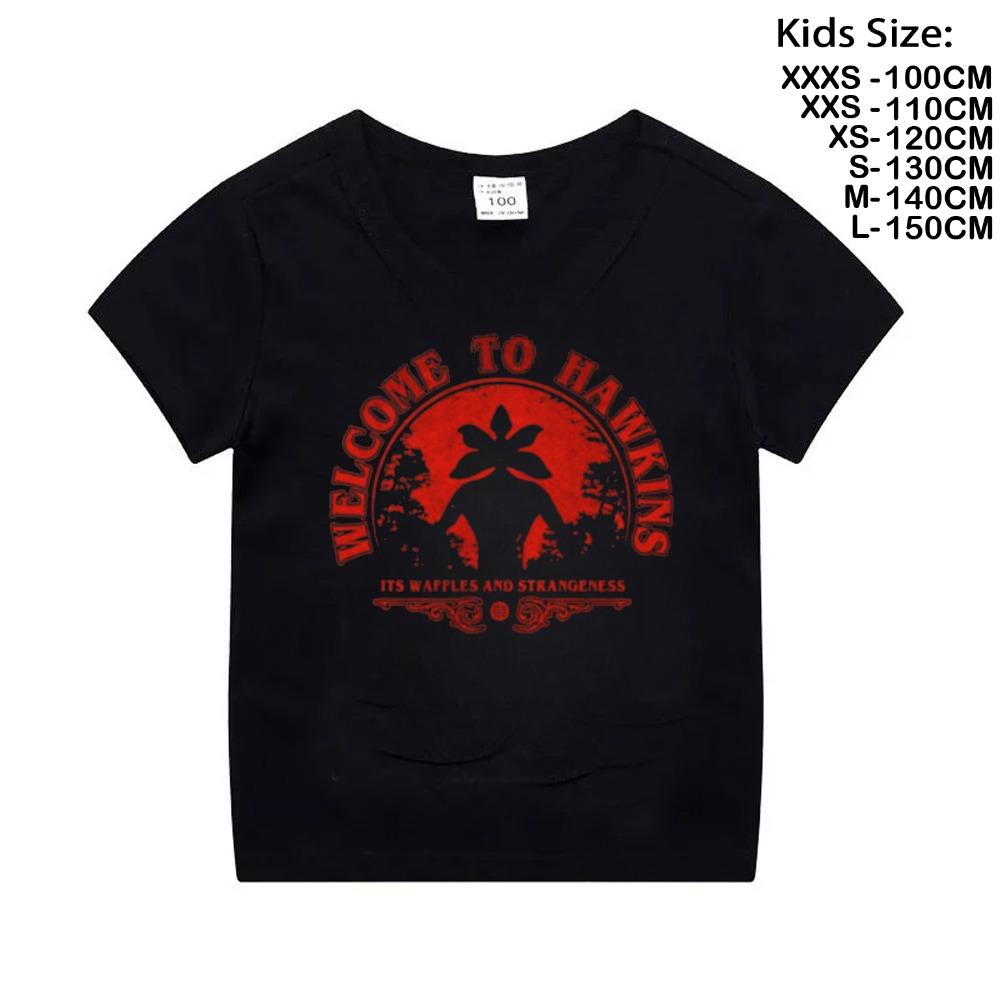 Eleven Soft Cotton Baby Girls Hawkins Demogorgon T Shirt Childrens Clothing Kids Clothes Upside Down Tops Tshirt S
