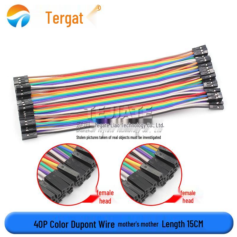 40P Color DuPont Jumper Cables - Female/Female, Male/Female, Male/Male - 10/15/20/30/40CM Lengths