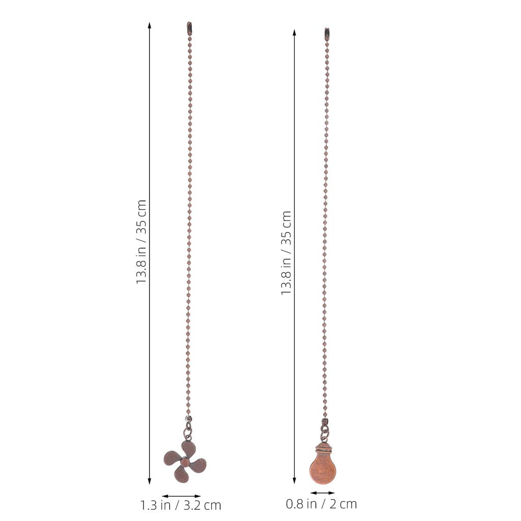 2Pcs Chandelier Ceiling Fan Pull Chains Decorative Pendant Vintage Iron Extension for Lamp Lighting Pendant Fan Extenders