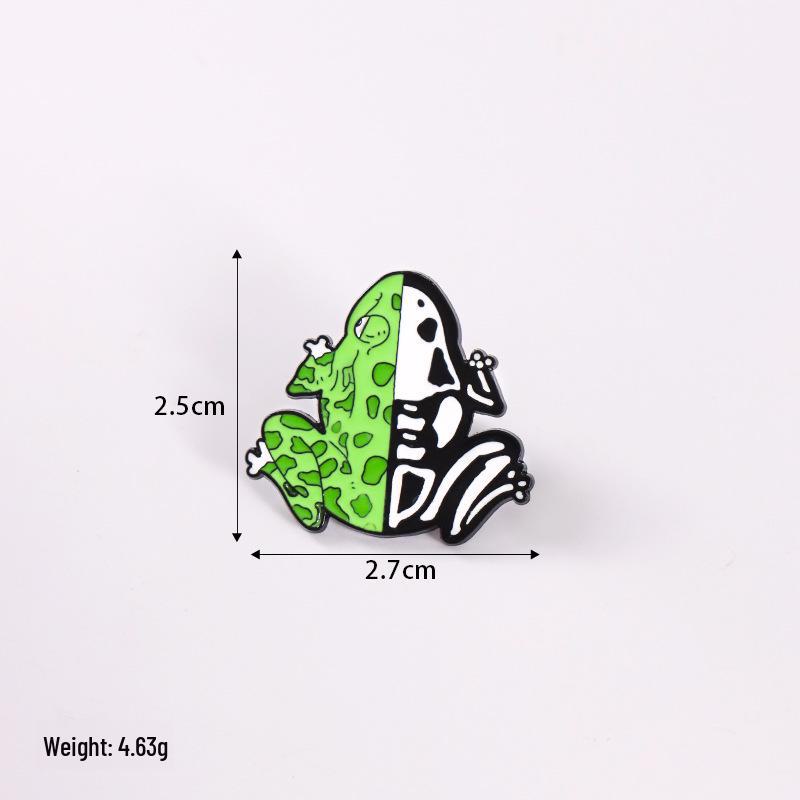 2024 Cartoon Frog Turtle Cute Brooch - European & American Creative Metal Jewelry Accessory