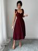 Elegant Strappy Solid Color Women's Long Dress for Spring-Summer