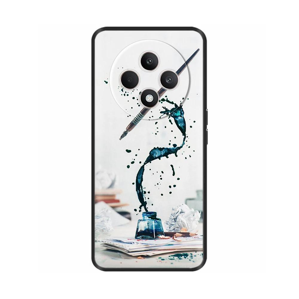 Für Oppo Reno12 F Hülle CPH2687 Cover Niedliches Liebesherz Weiche Schwarze Silikon Schutzhüllen für Reno 12F Reno12F 5G 2024 Fundas