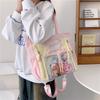 Tote Bag Large Capacity Bar College Student Casual Pain Bag Daily Messenger Bag Girls Transparent Millet Bag
