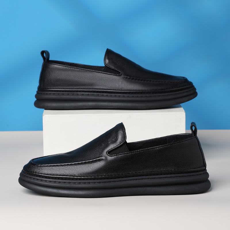 2025 direct supply men's shoes autumn new casual leather shoes men's leather one-pedal soft-soled versatile loafers