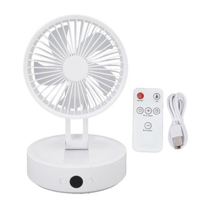Foldable Desk Fan 3 Speeds Digital Display USB Rechargeable Remote Control Oscillating Desktop Fan with Night Light for
