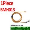 Bimoo 1PC 30LB 35LB 45LB Fluoro Carbon Fused Carp Link High Carbon Carp Main Line Braided Carp Leader Trace with Terminal Swivel