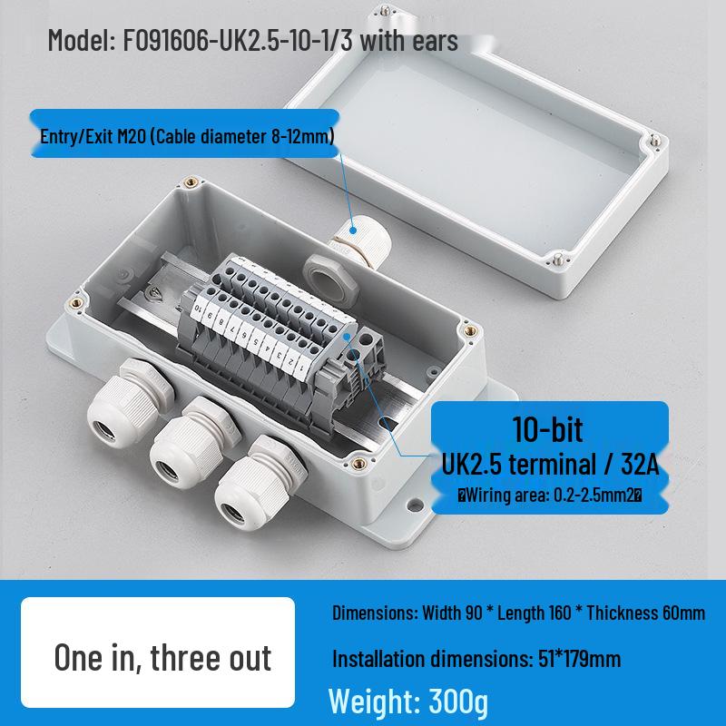 Waterproof Outdoor Junction Box with Cable Terminals