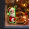 Decorative Christmas Party Wall Art Glow In The Dark Santa Claus Switch Sticker, PVC Luminous Decal for Holiday Stickers Home Decor, Waterproof