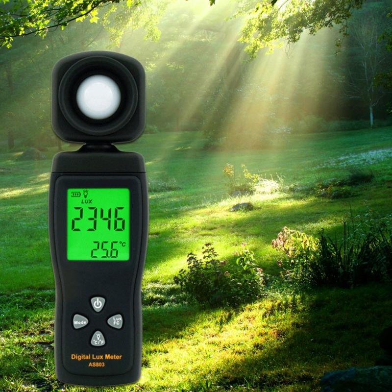 AS803 Luxmeter Digital Light Meter for Lux Meter Photometer Radiometer LCD Handheld for Led Garden Grow Lights Aquarium