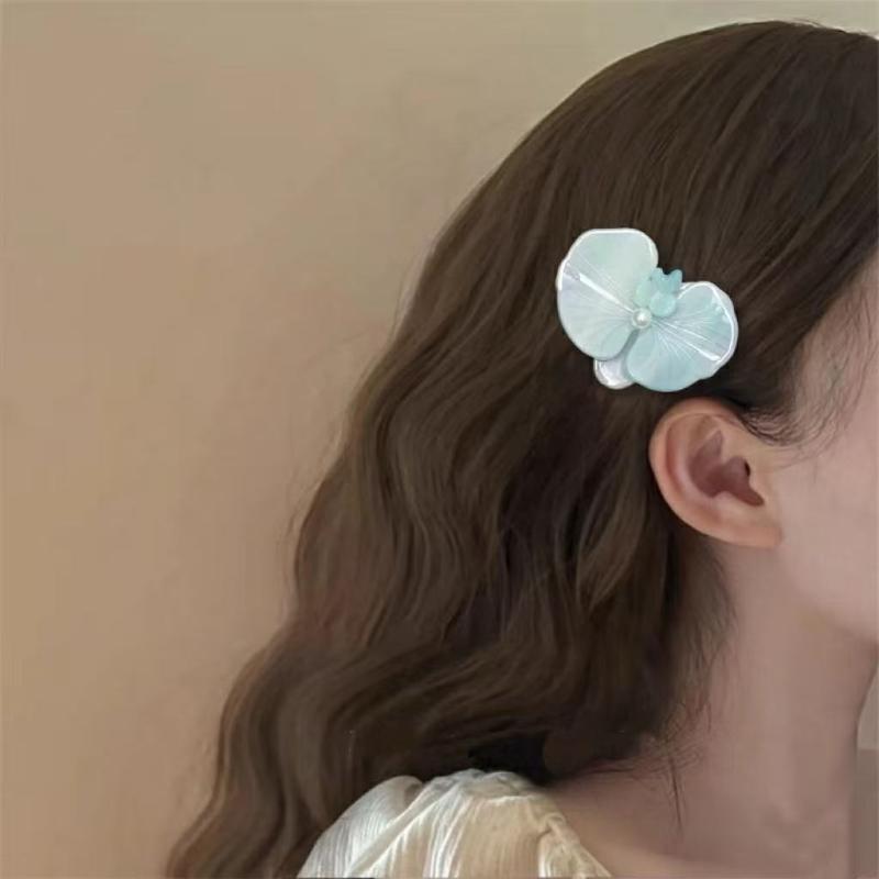 Korean Style Moth Orchid Acetate Hair Clips Sweet Flower Series Hairpin Ins Side Clip For Women Girls Hair Accessories