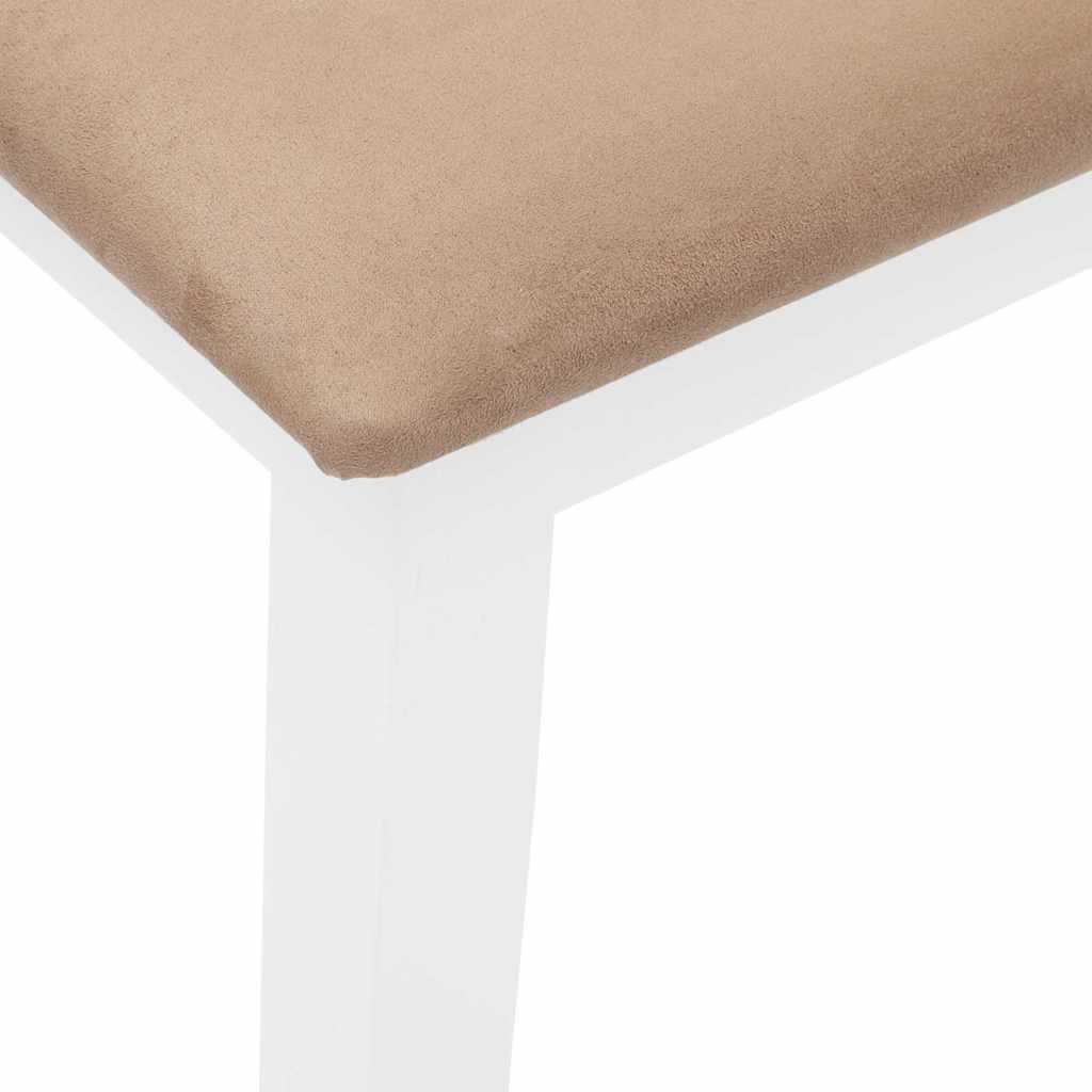 Bench 90 cm White Solid Rubberwood