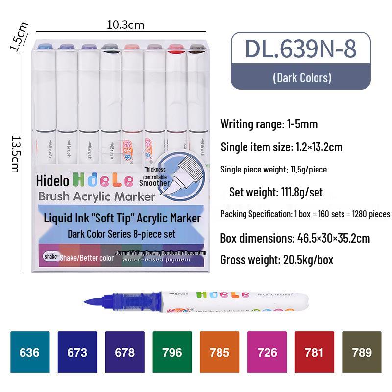 Huideluo Soft-tip Marker Set: Liquid Ink Acrylic Art and Journal Drawing Pens for Students