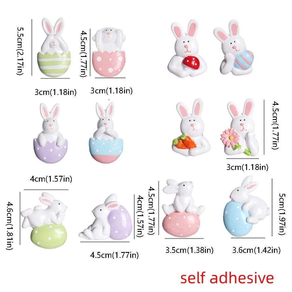 4Pcs 3D Easter Bunny Stickers Self-adhesive Cartoon Rabbit Stickers Decorations  Home Decoration