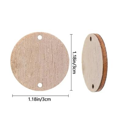 50pcs/set Handmade Star/Heart/Round Shape With Holes Ring Clips Wooden Circle Discs Tags Wood Slices Plaque Board Hanging Label