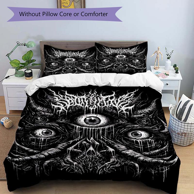 3pcs Spectralize: Anime Horror Bedding Set - Includes One Quilt Cover and Two Pillowcases (No Core) - Perfect for Bedroom and Guest Room Dec