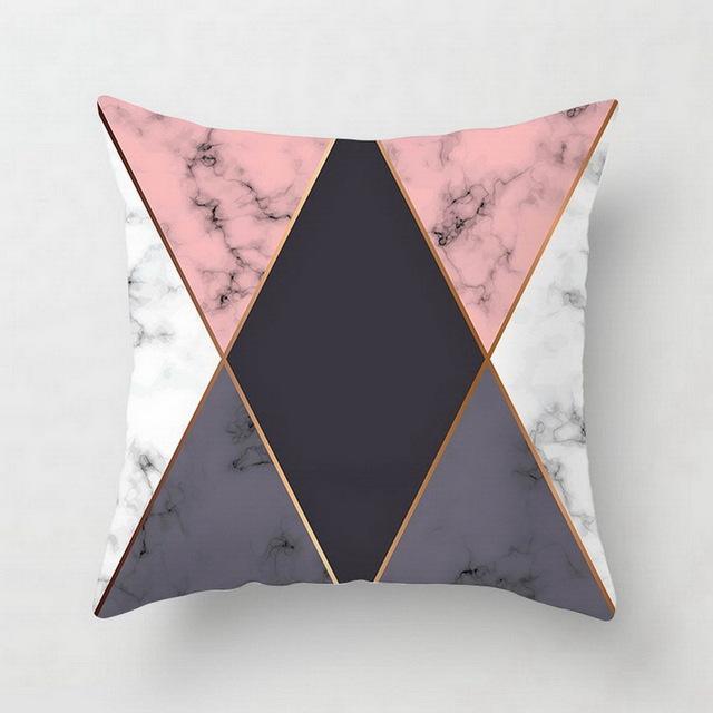 Marble-Patterned Geometry Throw Pillow Covers With Digital Printing Of Short Plush Fabric Car-Shaped Sofa Cushion Home Decor