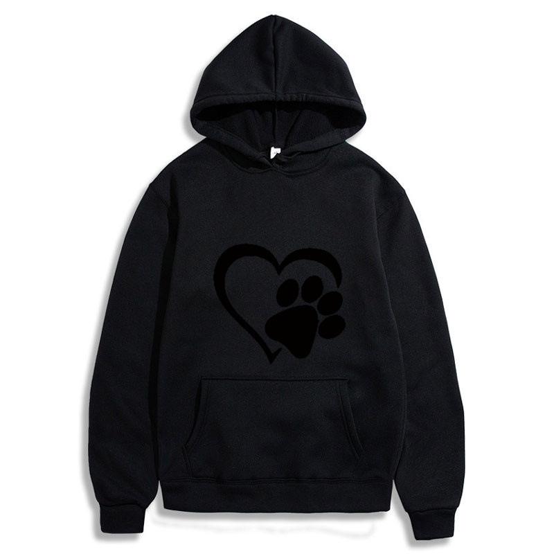2025 spring and autumn men's black cat claw love couple shirt hooded sweater direct supply one piece hair