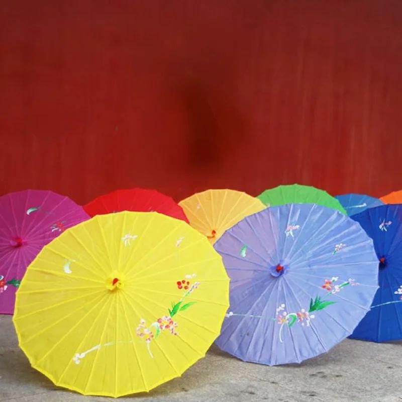 56cm Kunst Bambus Rahmen Seidenstoff Schirm Antiker Tanz Schirm Dekoration Restaurant Decke Dekorative Bar Einrichtung Handwerks Schirme