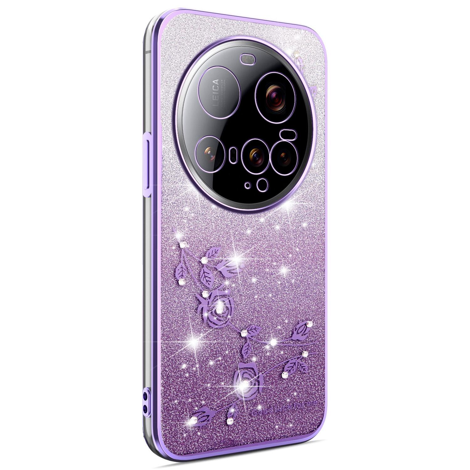 

KADEM For Xiaomi 15 Ultra Case Flower TPU Flexible Gradient Phone Cover Purple