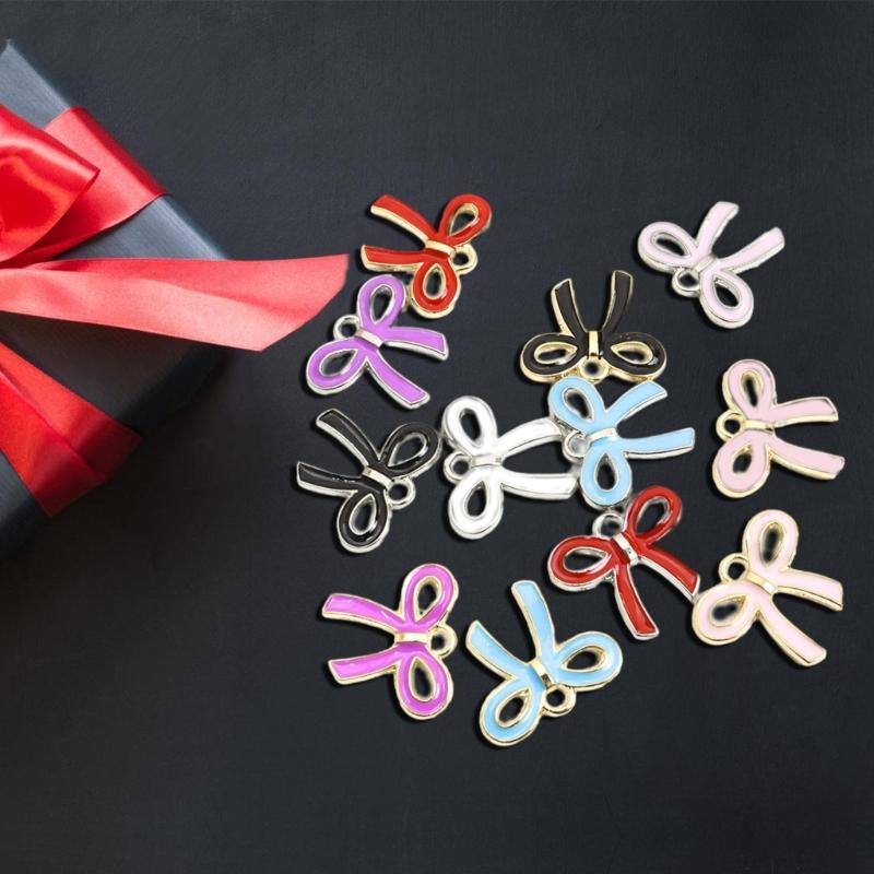 100Pcs Butterfly Knot Hairpiece Accessories Bowknot Pendant for Bracelet Necklace Clothing Embellishment for Daily Use