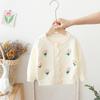 Autumn and Winter Fashion Cute Girls Sweater Flower Cardigan Knitted Coat