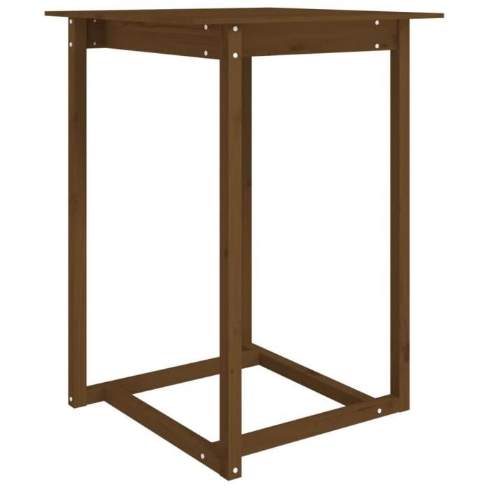 822185 vidaXL Bar Table Honey Brown 80x80x110 Cm Solid Pine Wood