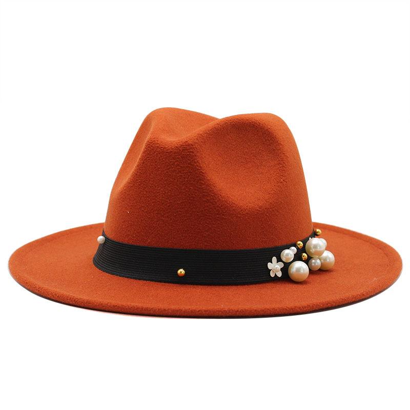 Ladies Tweed Hat Wedding Jazz Hat Season British Retro Pearl Top Hat Women