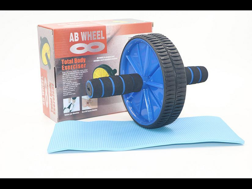 Dvoubarevný 18cm Ab váleček s dvojitým kolečkem pro břišní fitness