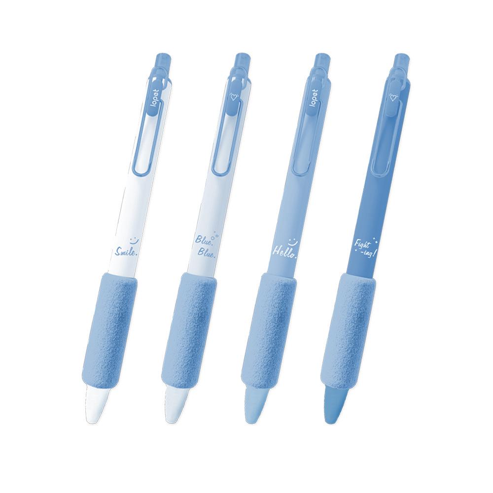 4Pcs/set Cute Black Gel Pen Adorable Ins Korean Floral 0.5mm Gel Pen Kawaiii Pen for Journal Notepad Test Paper School Supplies