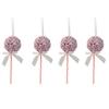 4PCS Sequins Bow Christmas Balls Pendants Foam Ball Fake Lollipop Xmas Decorations  Wedding Party