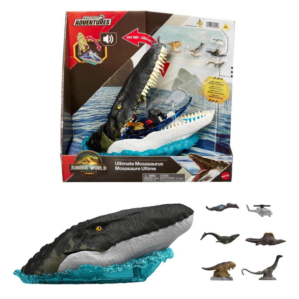Mattel Jurassic World Deluxe Head Playset Mosasaurus Kids Figure Dinosaur Toy Ages Multi JGB60 4+