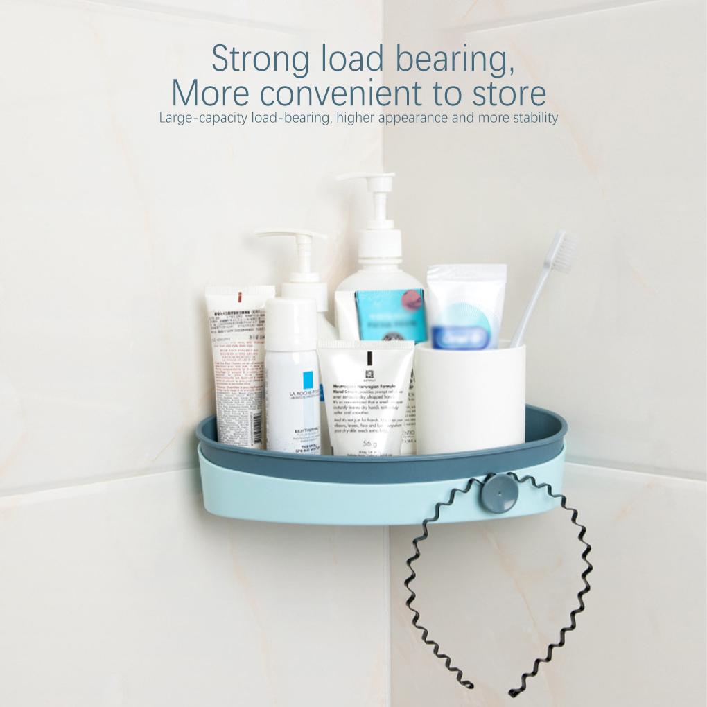 Wall Mounted Storage Holder Cloth Rack Organizer Drainer Tray Punch-free Shelf Hanger Shower Kitchen Household Bathroom