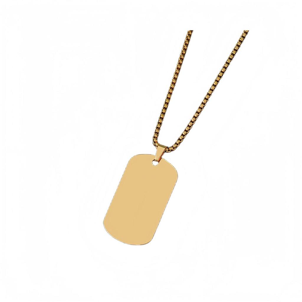 Men's European & American Titanium Steel Military Dog Tag Pendant Necklace & Keychain for Engraving