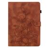 For Samsung Galaxy Tab S11 Case Lily Flower Imprint Card Slots Leather Tablet Cover
