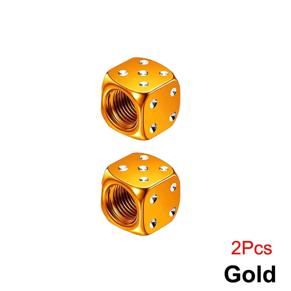 BFR1 DSYCAR 2/8Pcs Aluminum Tire Valve Caps Dice Wheel Stem Tyre Tire Wheel Stem Air Valve Dust Cover for Car Truck Motocycle Bike