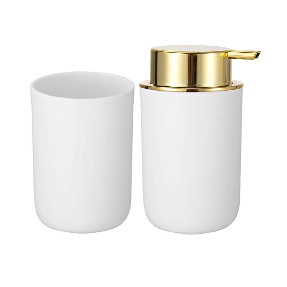 

Kitchen Liquid Soap Dispensers Black Ceramic Bottle Hand Sanitizer Shampoo Bottle Shower Gel Dispenser for Bathroom Accessories білий