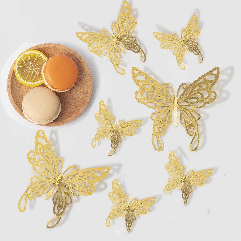 48pcs/4set 3D Butterfly Wall Decor 4 Styles 3 Sizes,Butterfly Decorations for Butterfly Birthday Party Cake Room Decorations