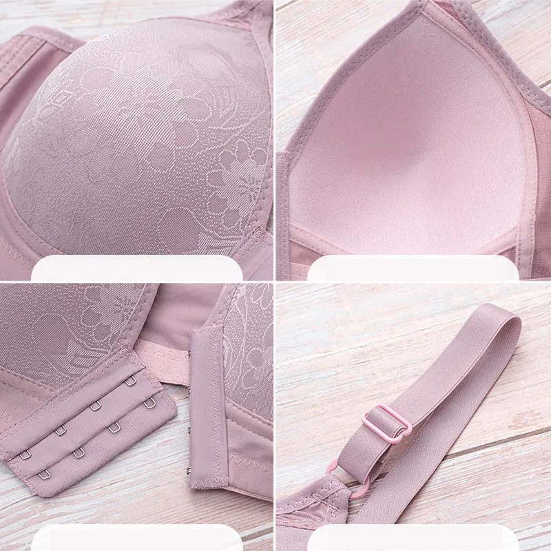 Sutien Mare cu Nasture Frontal Sexy Respirabil Stil Subțire Fără Sârmă Lenjerie Femei Tip Ajustare Convergență Simplu Casual Imprimeu Brodat Modă