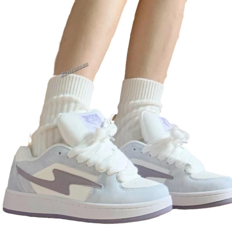 Lavender dream niche bread shoes original retro lightning board shoes women's tide niche versatile wear-resistant casual shoes