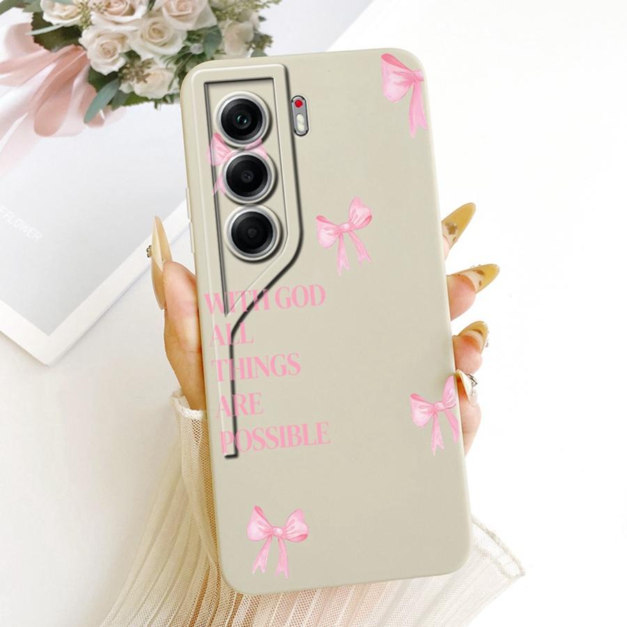 

For Tecno Camon 40 Pro 4G Case CM6 Cover bow flower Painted Case Soft Silicone Bumper For Tecno Camon40 4G 40Pro Case Capa Camon 40 4G