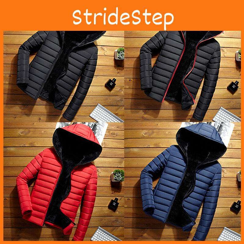 Stylish Men's Hooded Padded Coat Jacket For Winter With Warm Bubble Design