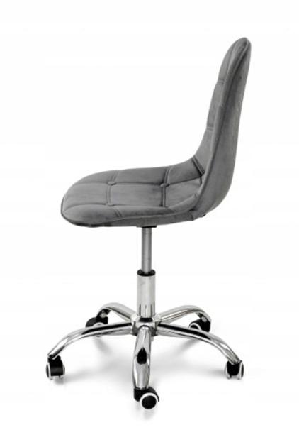 Office chair, swivel, for desk, office, adjustable VIENA velvet gray