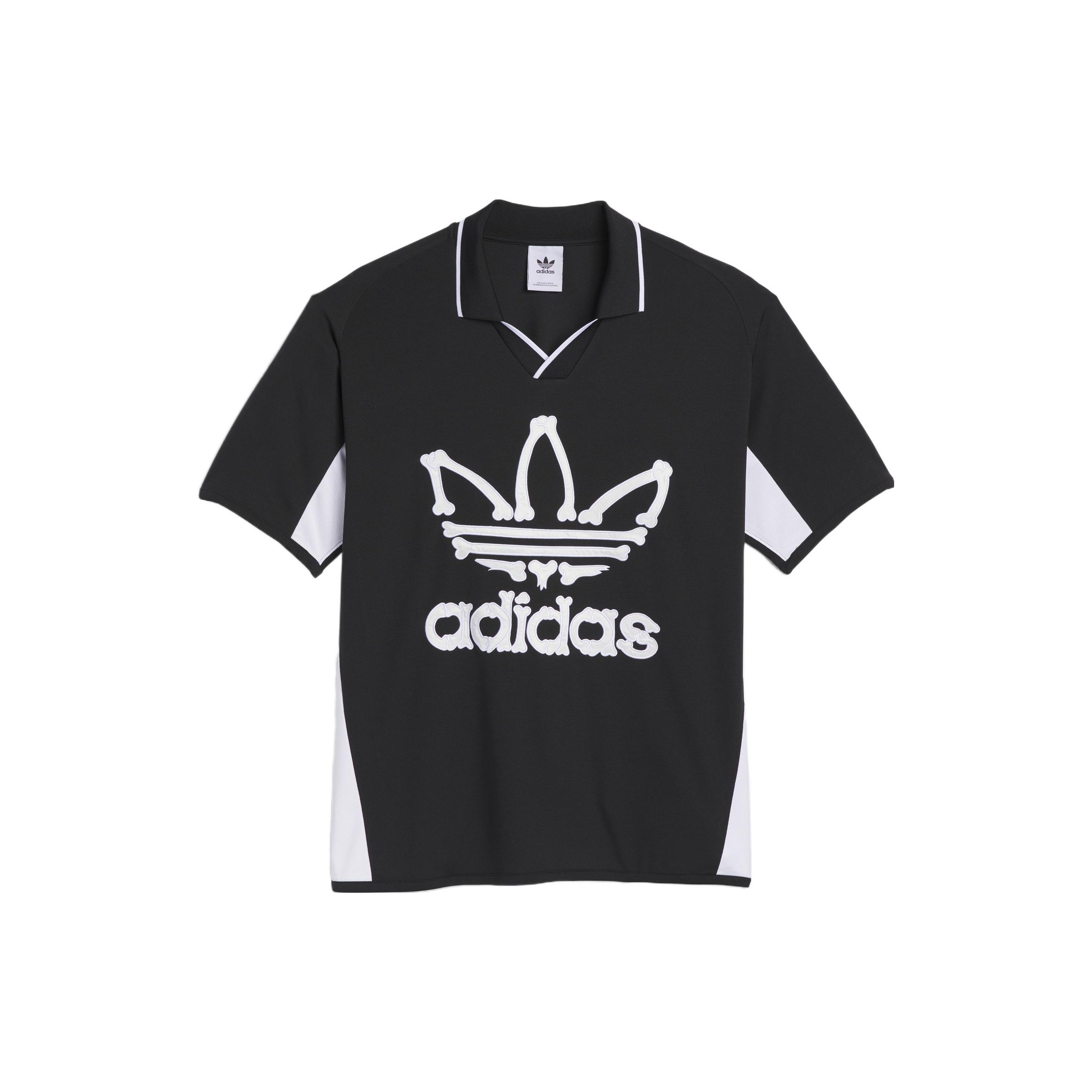 Adidas Originals X Jeremy Scott Skull Logo Printed Short Sleeve Football Jersey Unisex Jersey Black IA0099 XS